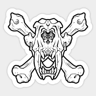 Saber Skull Jolly Roger Sticker